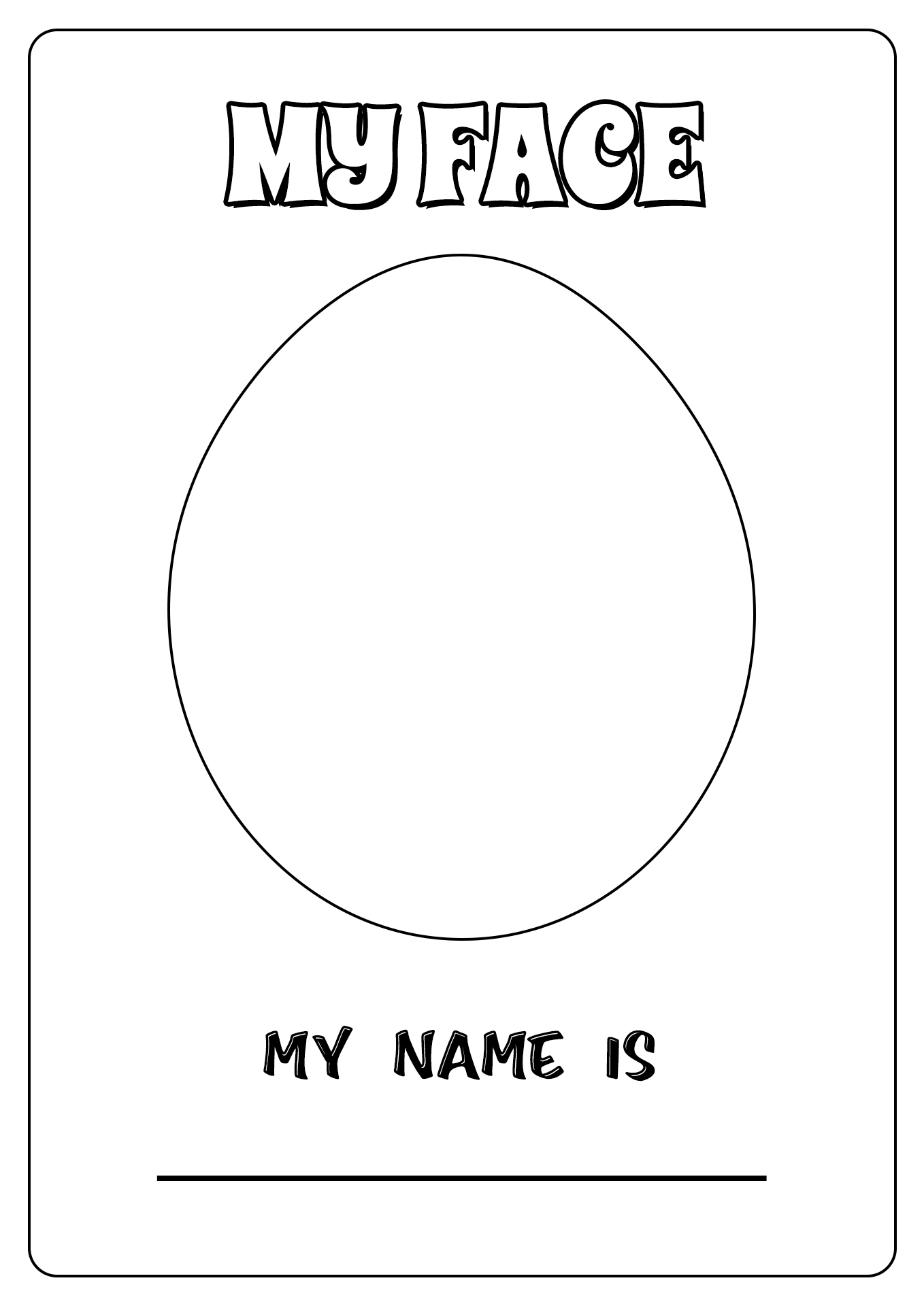 Printable Kindergarten Self Portrait Template Free Printable Templates