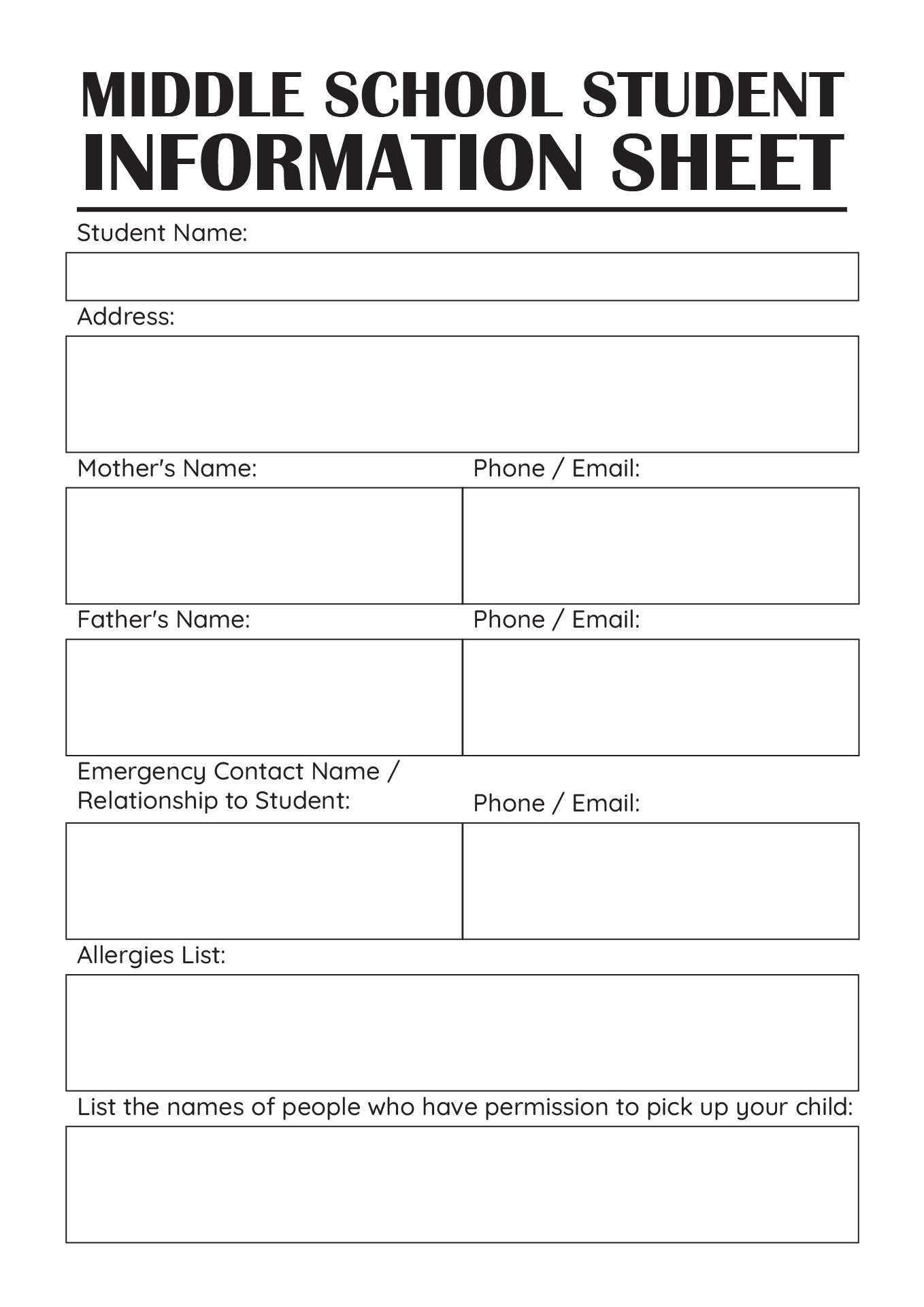 19 Best Images Of High School Student Information Worksheet High 