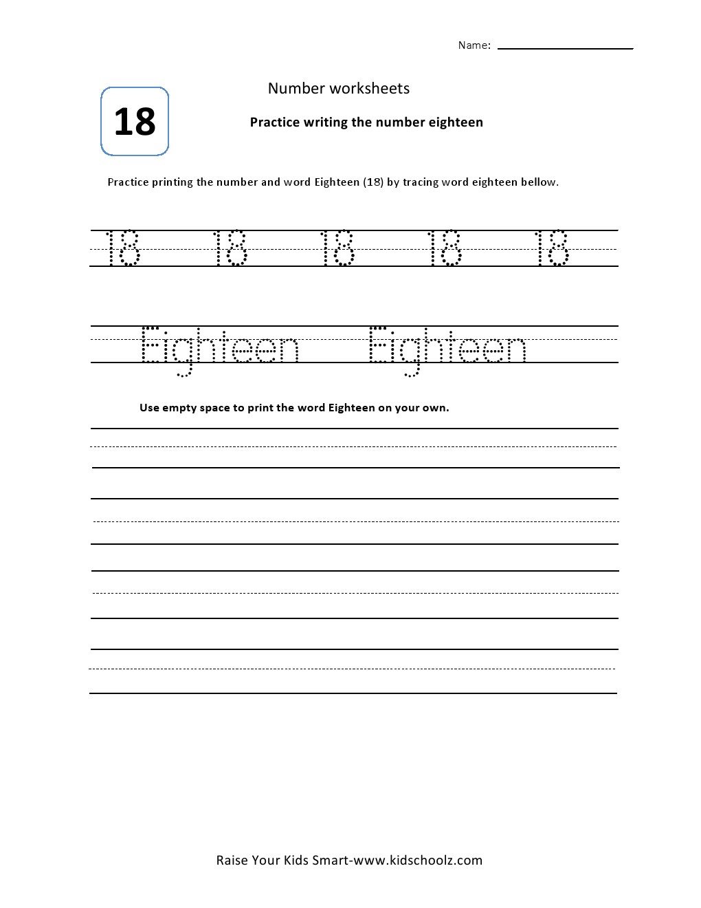 12 Best Images Of Number 18 Worksheets Preschool Worksheets Number 14 Number 18 Worksheets