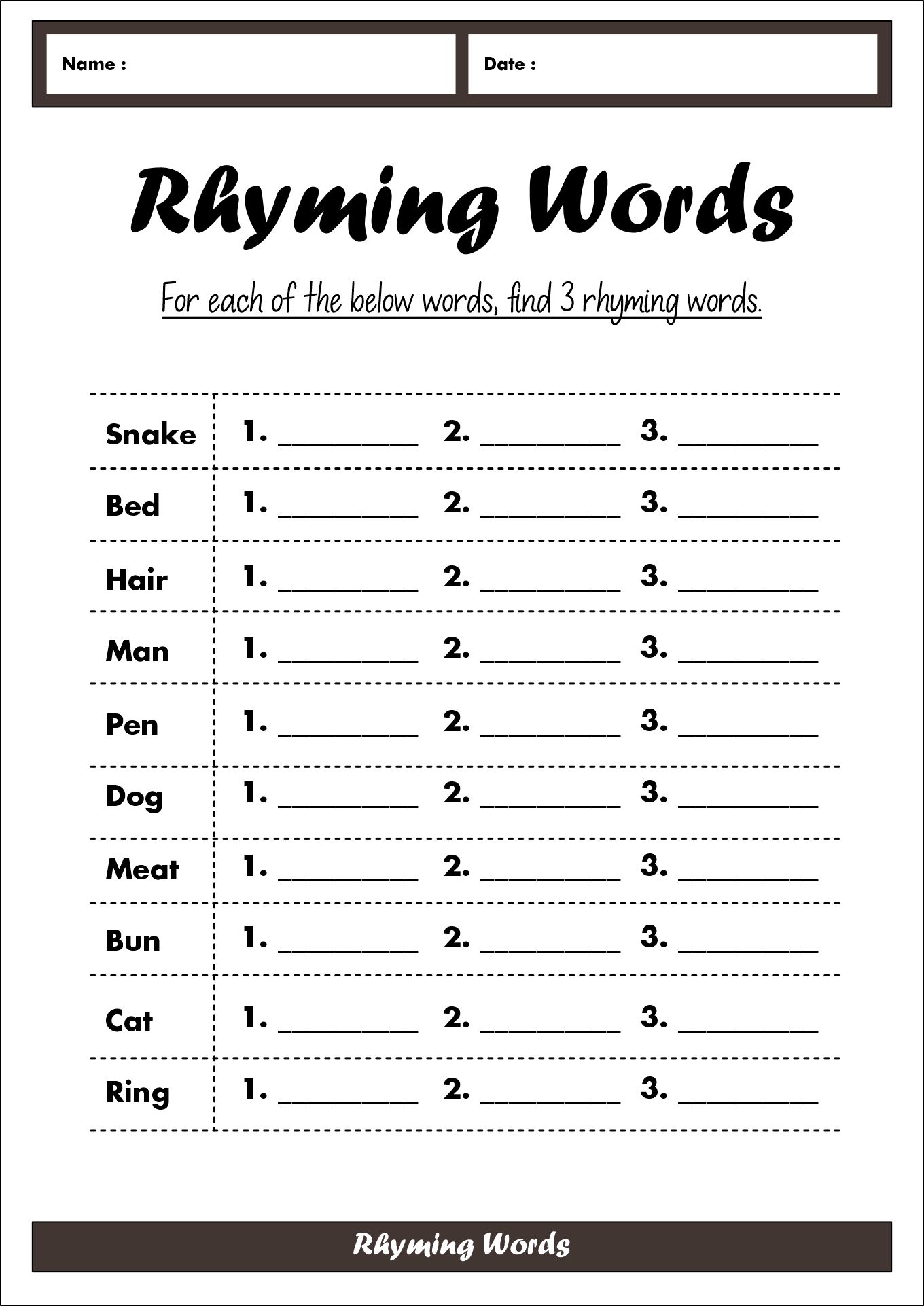 15 Best Images Of 1st Grade Rhyming Worksheets Rhyming Worksheets Grade 1 Free Printable 