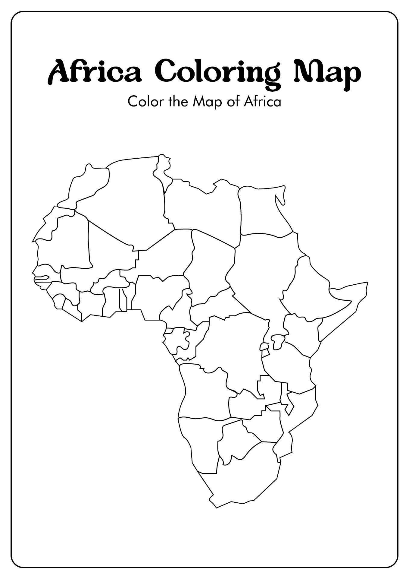 Maps Of Africa Coloring Pages African Maps Images