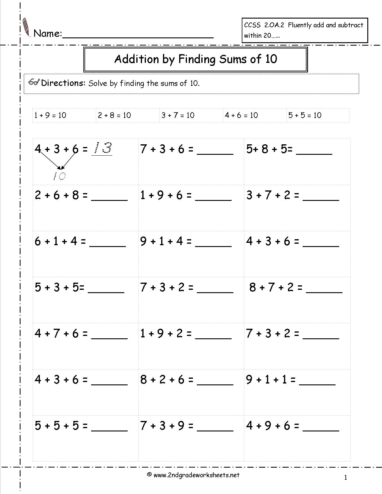 11 Best Images Of Addition Worksheets Sums To 10 Addition With Sums Up To 10 Worksheet Math