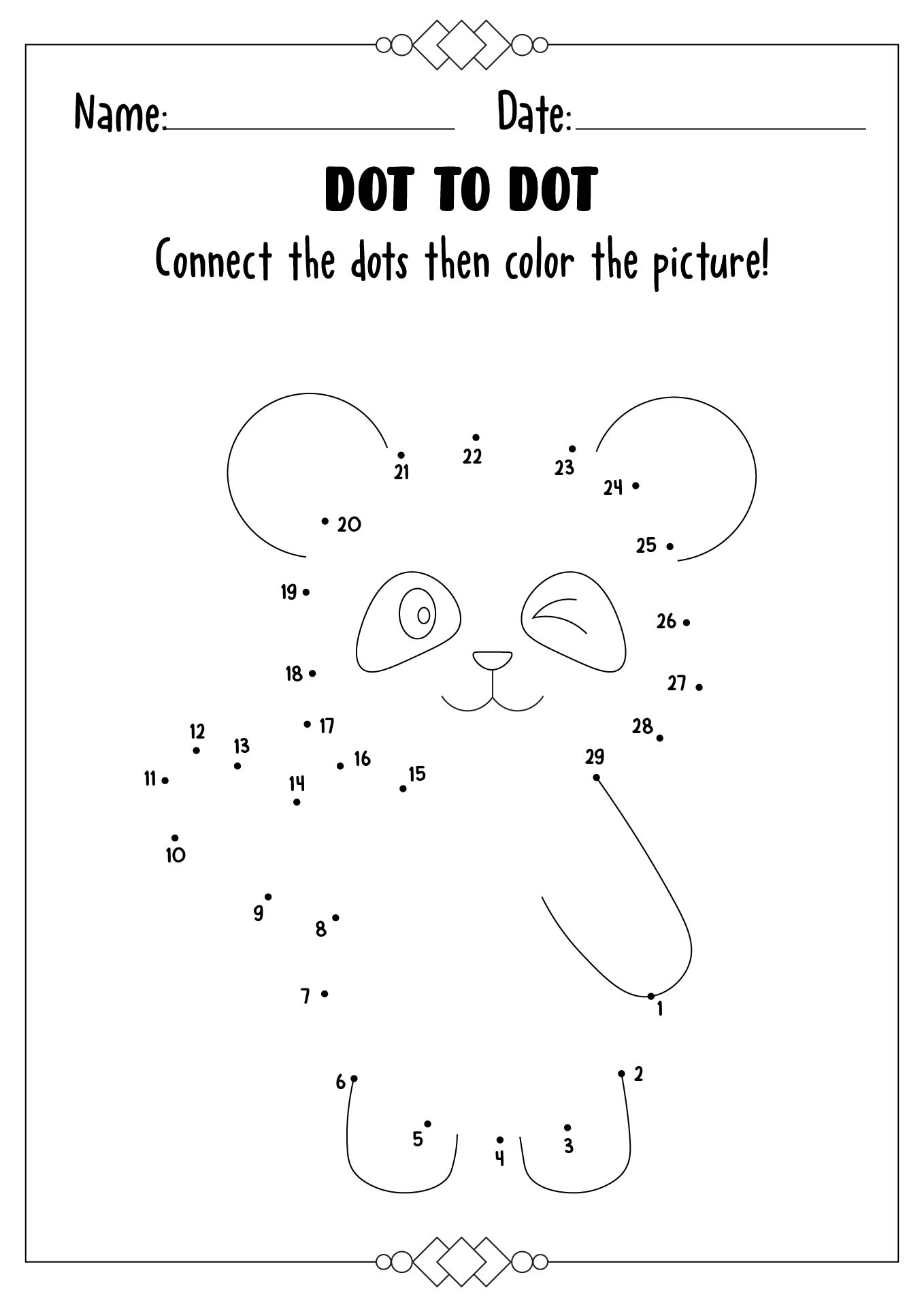 Free Printable Dot To Dots For Preschoolers Free Printable Templates