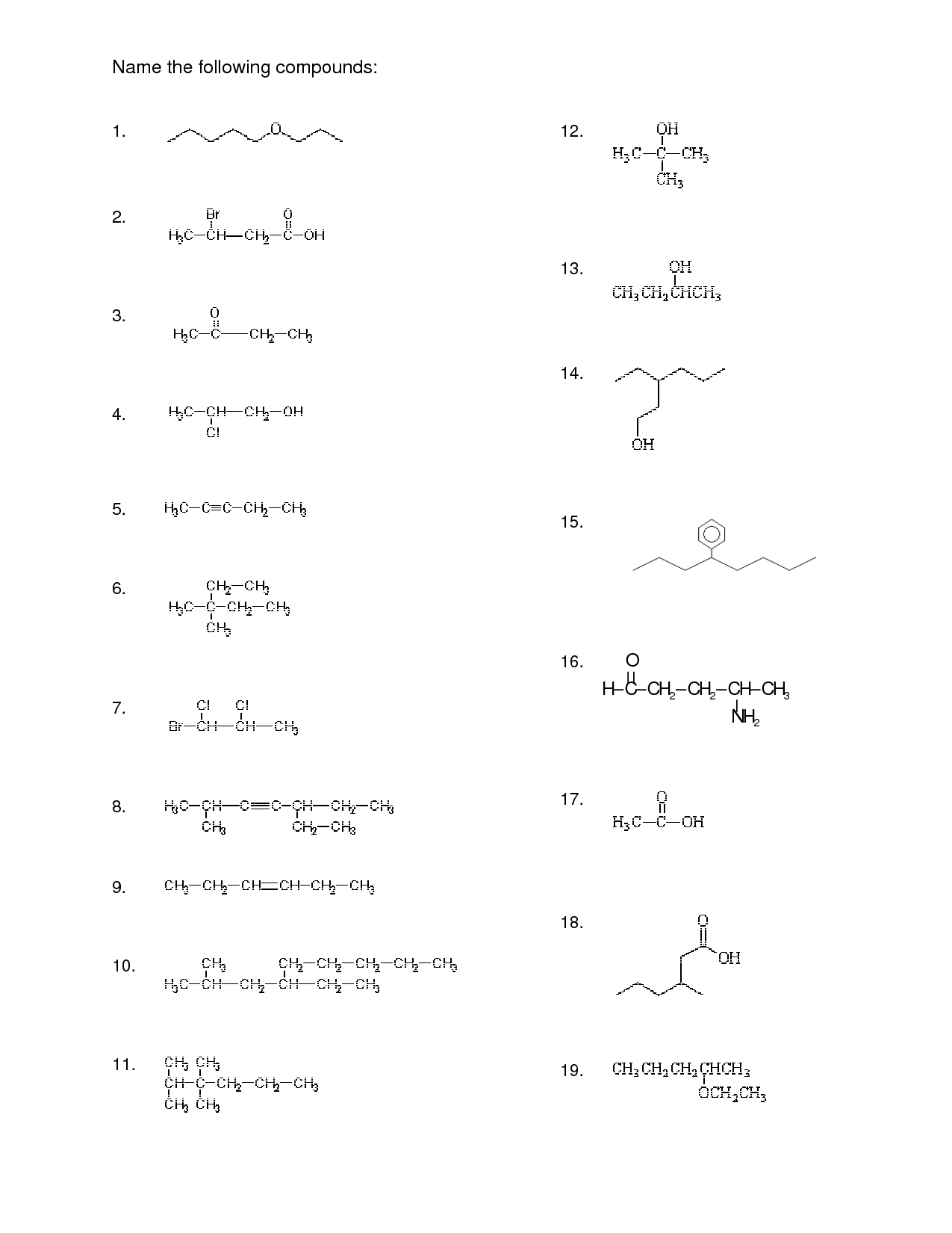 16 Best Images Of Naming Organic Compounds Practice Worksheet Organic 