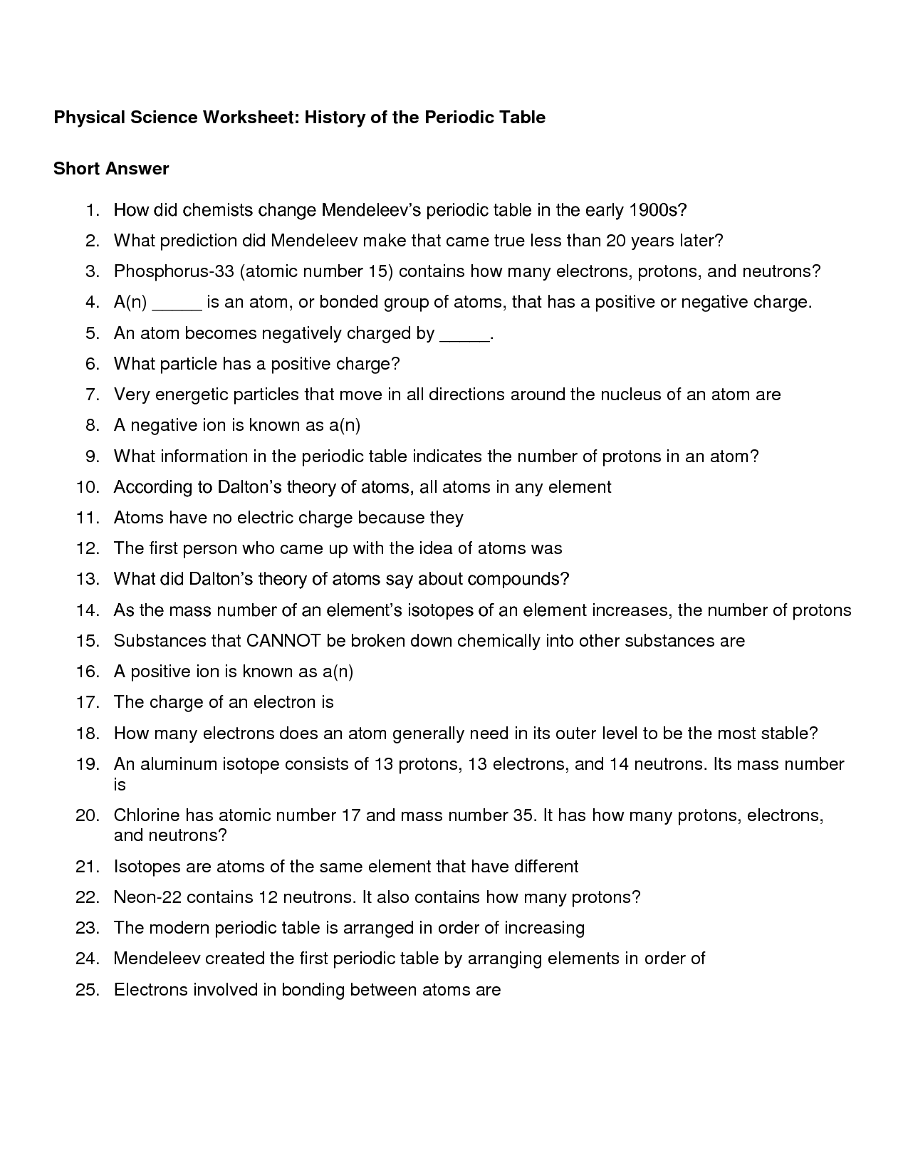 19 Best Images Of History Worksheets With Answer Keys Periodic Table Worksheet Answer Key 