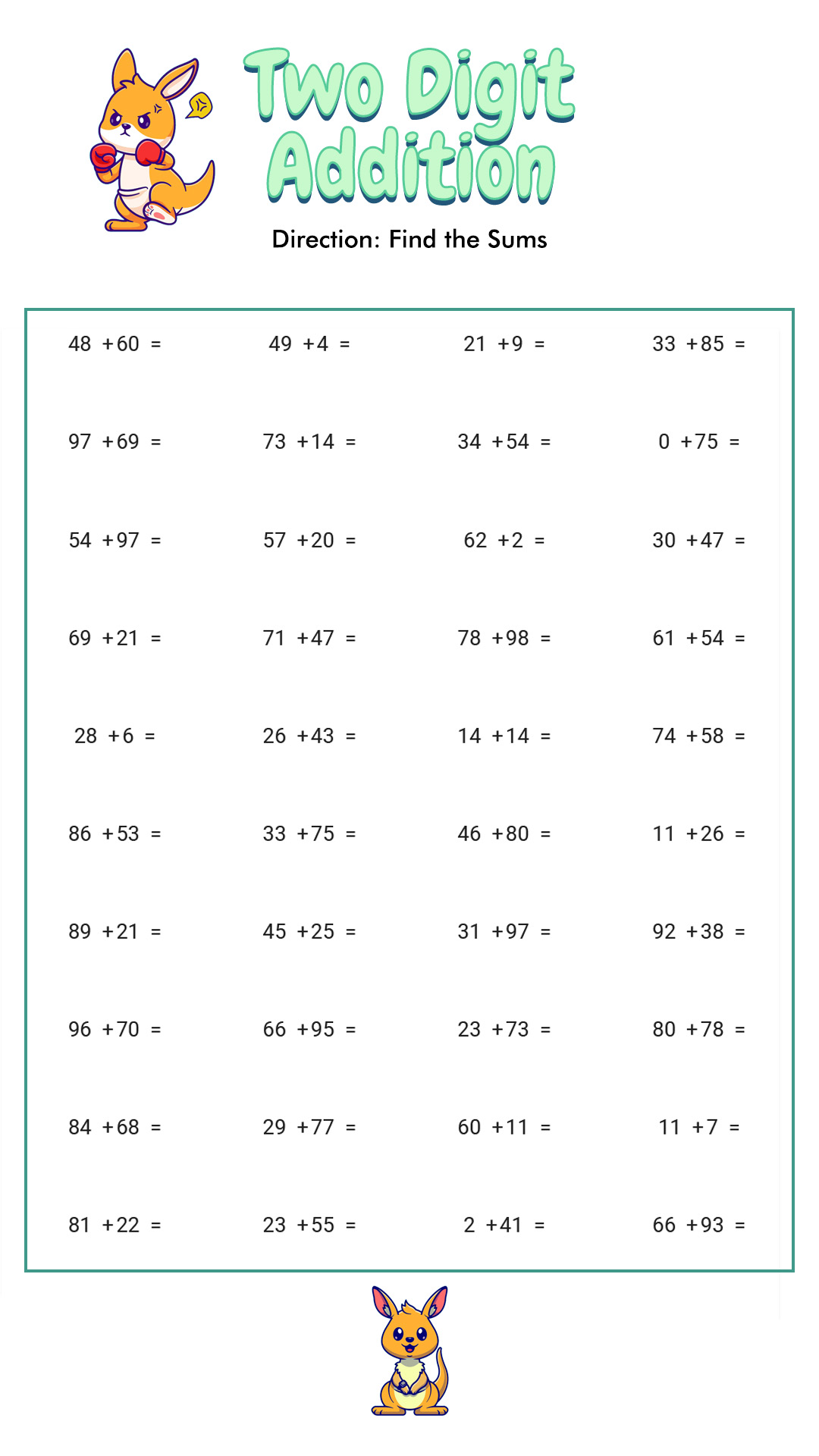 16 Best Images Of Addition Worksheets To Print Simple Addition Math Worksheets Printable