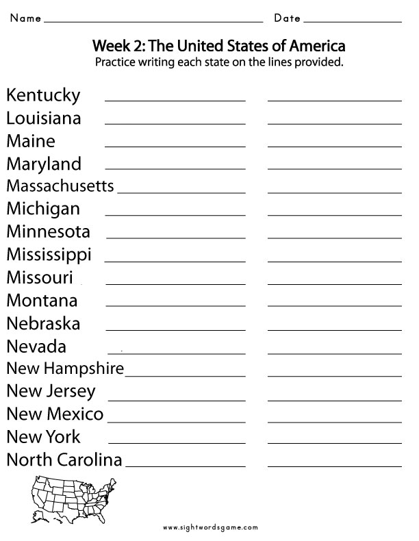 11 Best Images Of 50 States And Capitals List Worksheet 5th Grade 