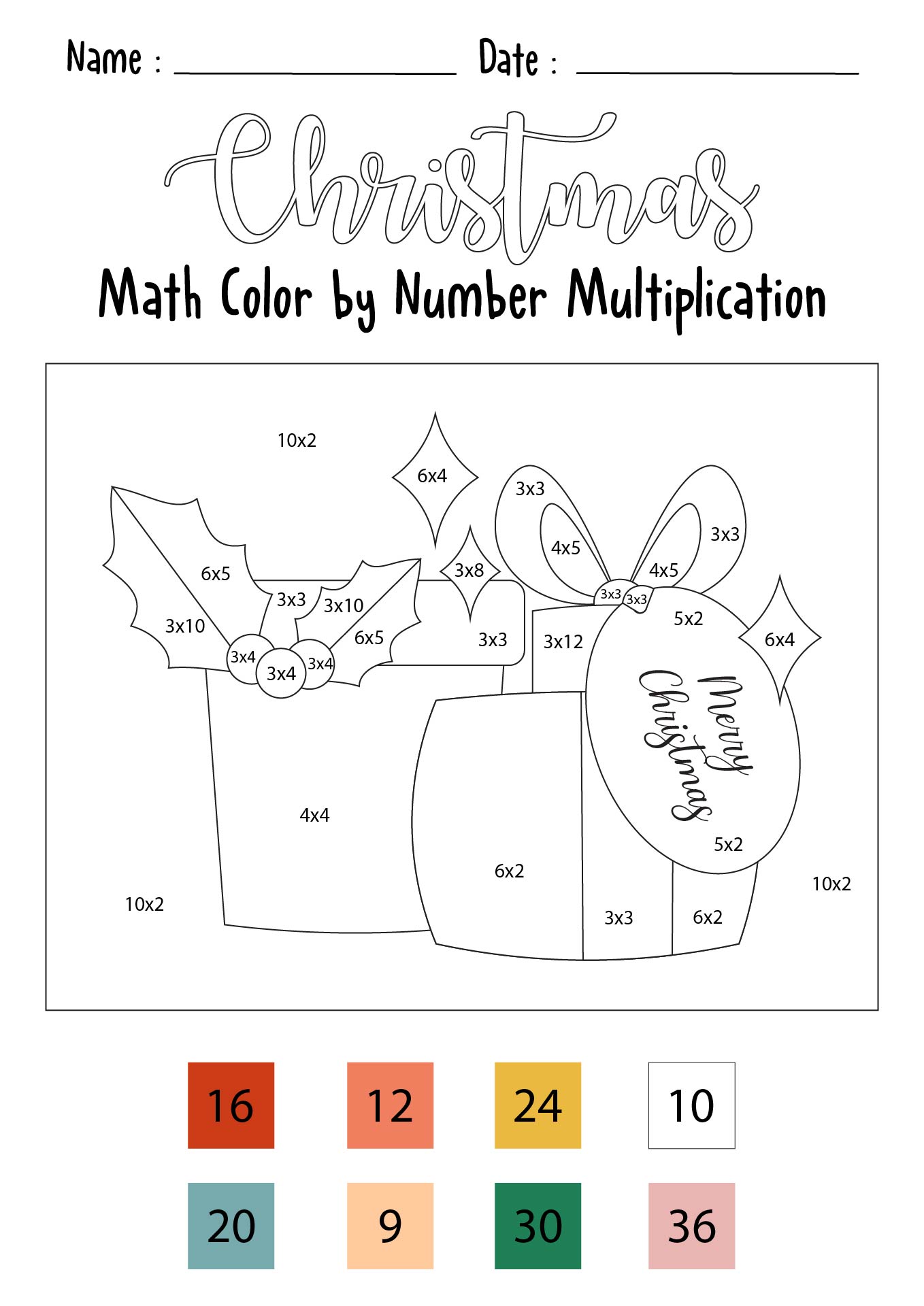 14 Best Images Of Christmas Multiplication Color Worksheet Hidden