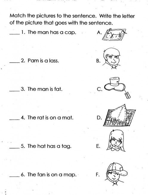 18 Best Images Of Kindergarten Worksheets Reading Sentences 