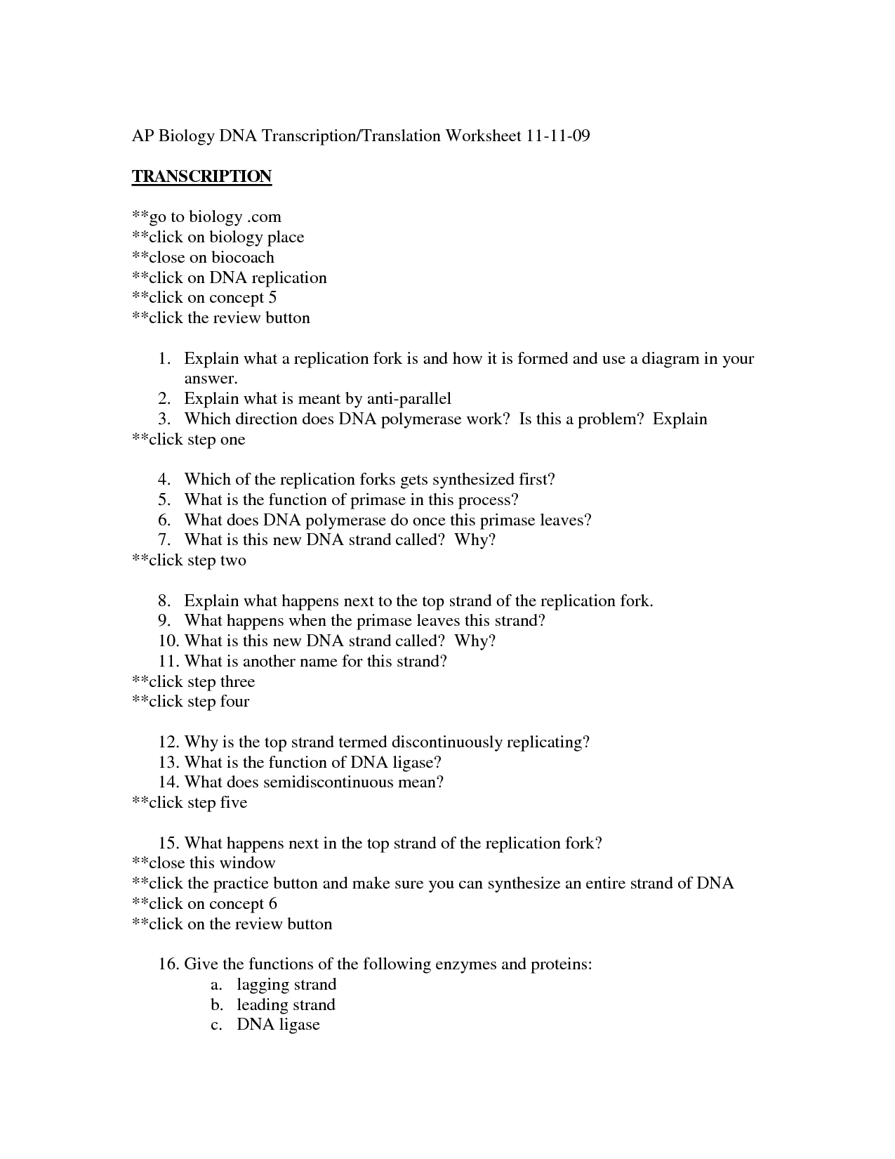 19 Best Images Of DNA Replication Structure Worksheet And Answers DNA Structure Worksheet 