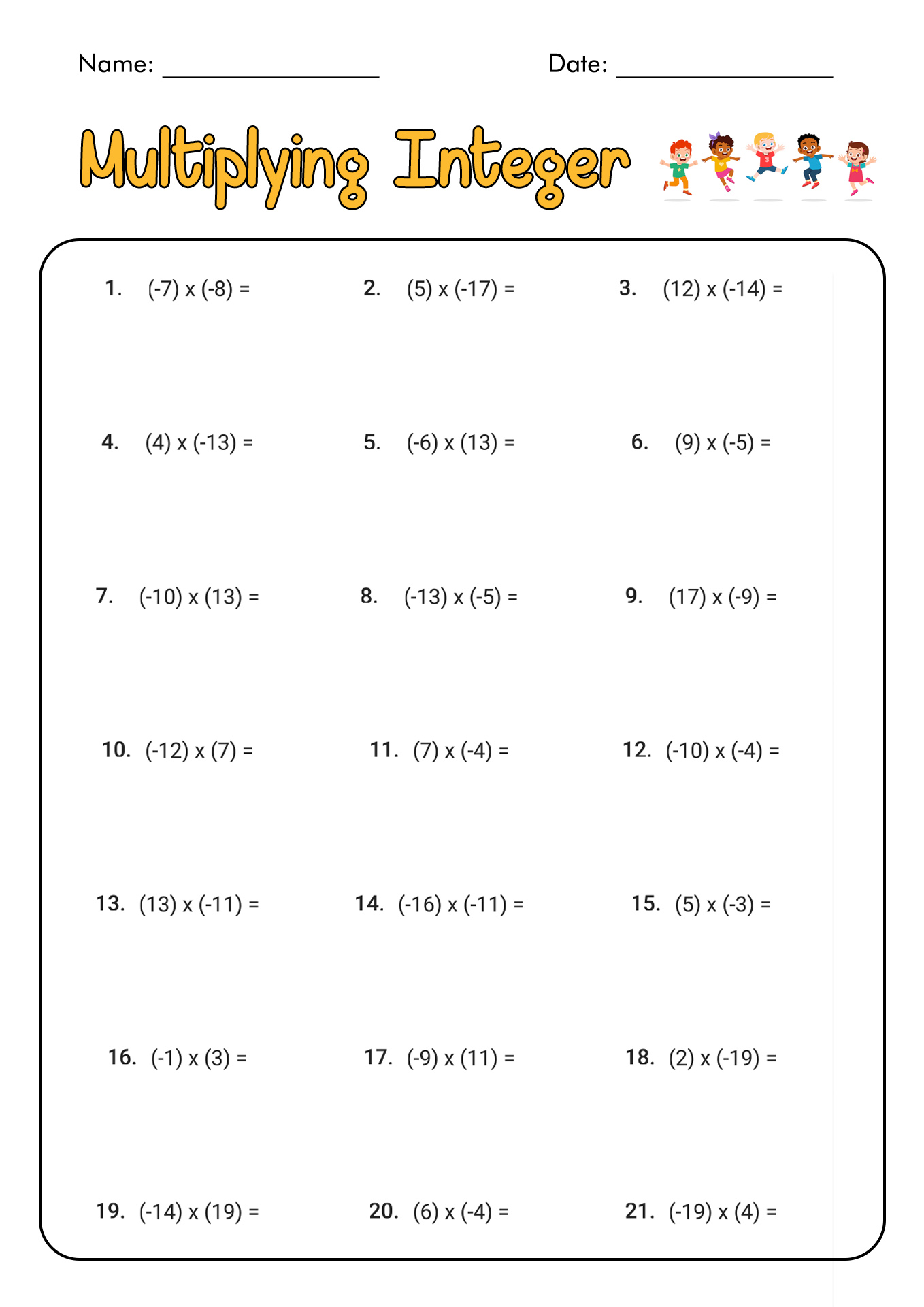 18 Best Images Of Math Worksheets Integers Integers Worksheet 6th Grade Math Printable 6th