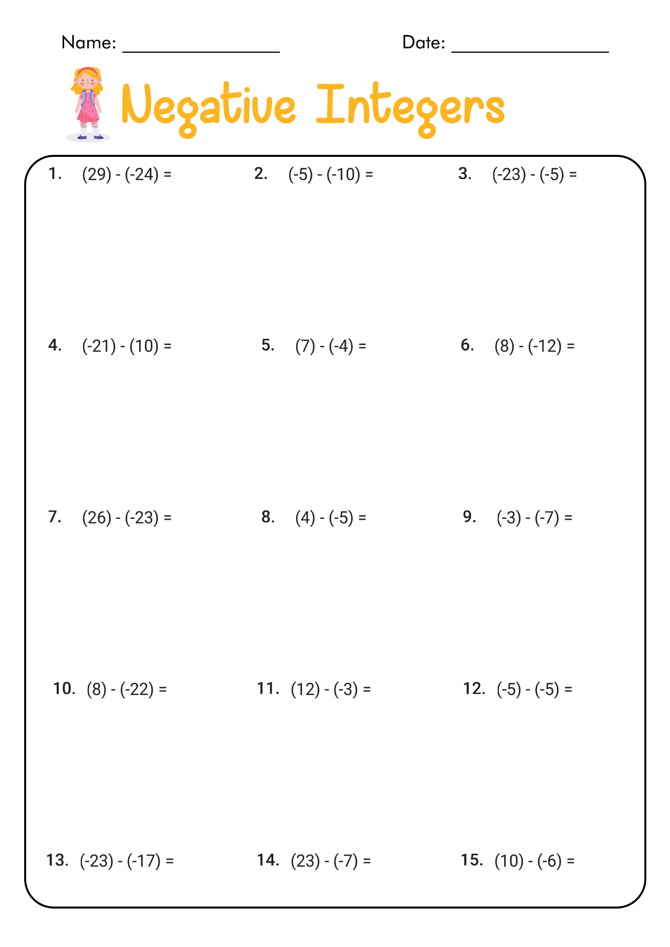 18 Best Images Of Math Worksheets Integers Integers Worksheet 6th Grade Math Printable 6th