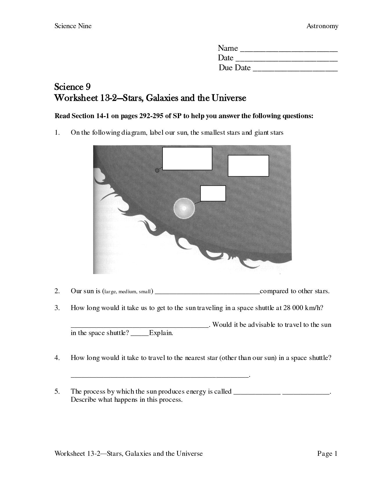 13 Best Images Of Stars And Galaxies Worksheet Answers Star Life Cycle Worksheet Answers 