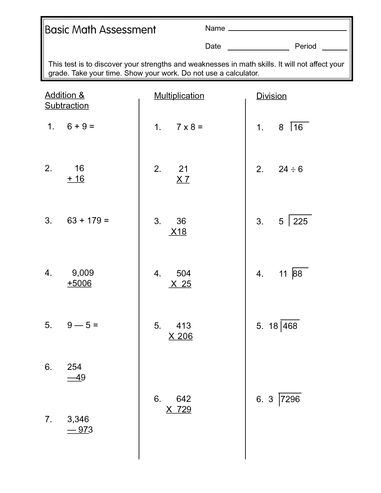 Math Worksheet Category Page 1 Worksheeto