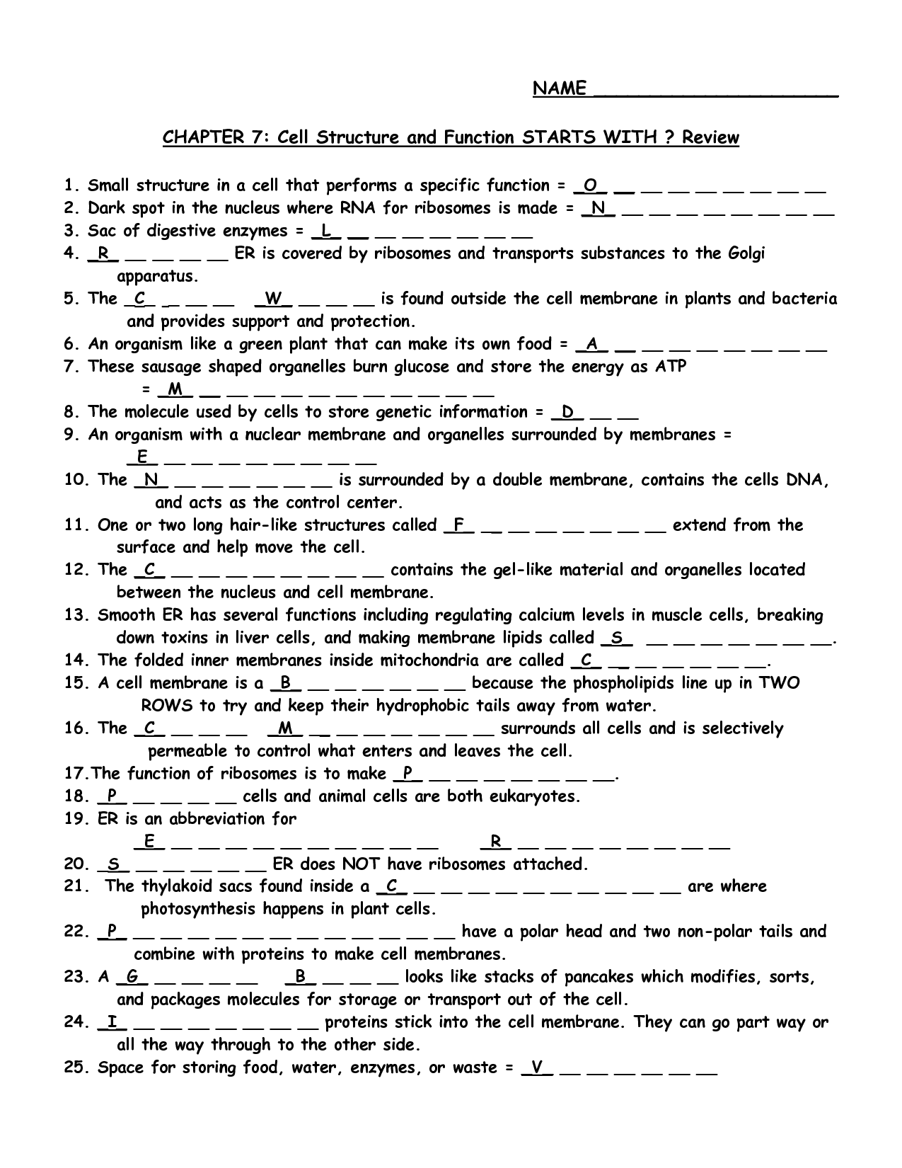 14 Best Images Of Cell Structure And Function Worksheet Answers Cell Organelles Worksheet 