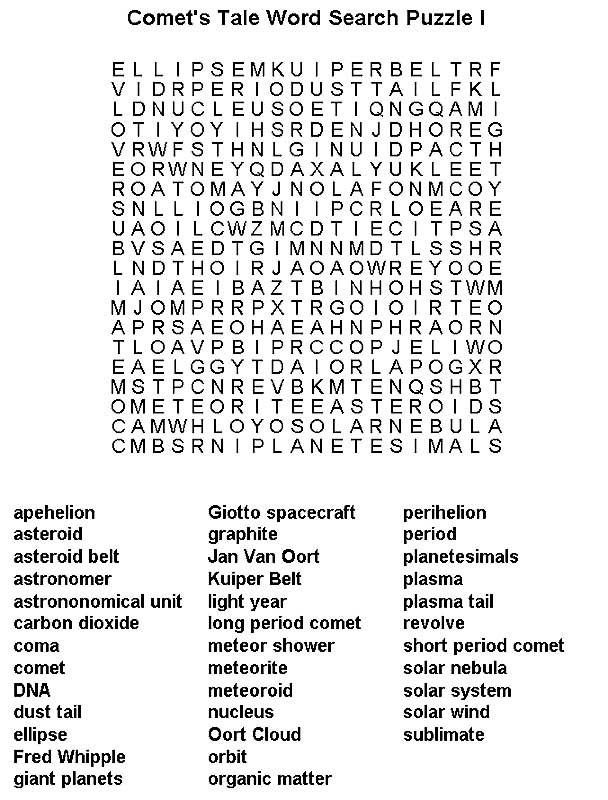 Printable Word Search Science