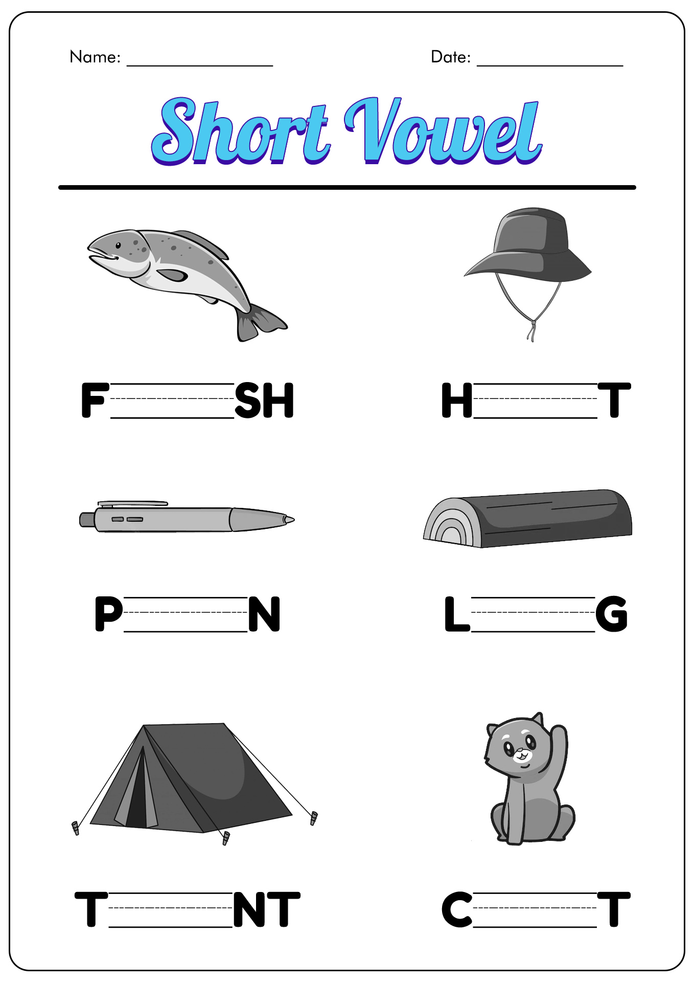 13 Best Images Of Missing Short Vowel Worksheets Middle Vowel Sound Worksheets Write The 