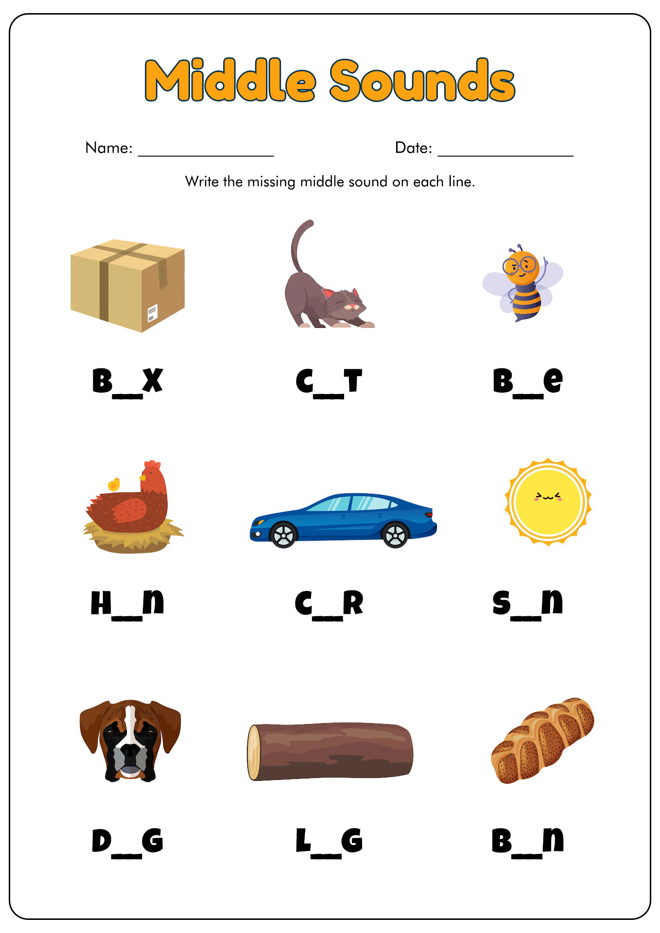 13 Best Images Of Missing Short Vowel Worksheets Middle Vowel Sound 