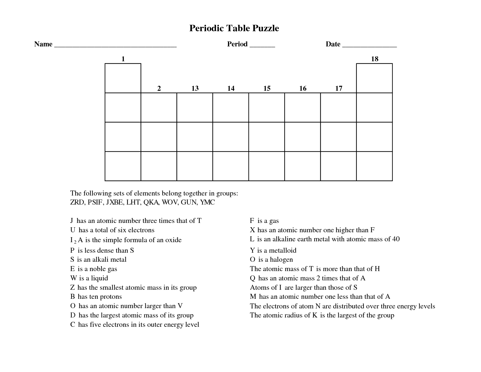 6 Best Images Of Periodic Table Puns Worksheet Answers Alien Periodic Table Answer Key 