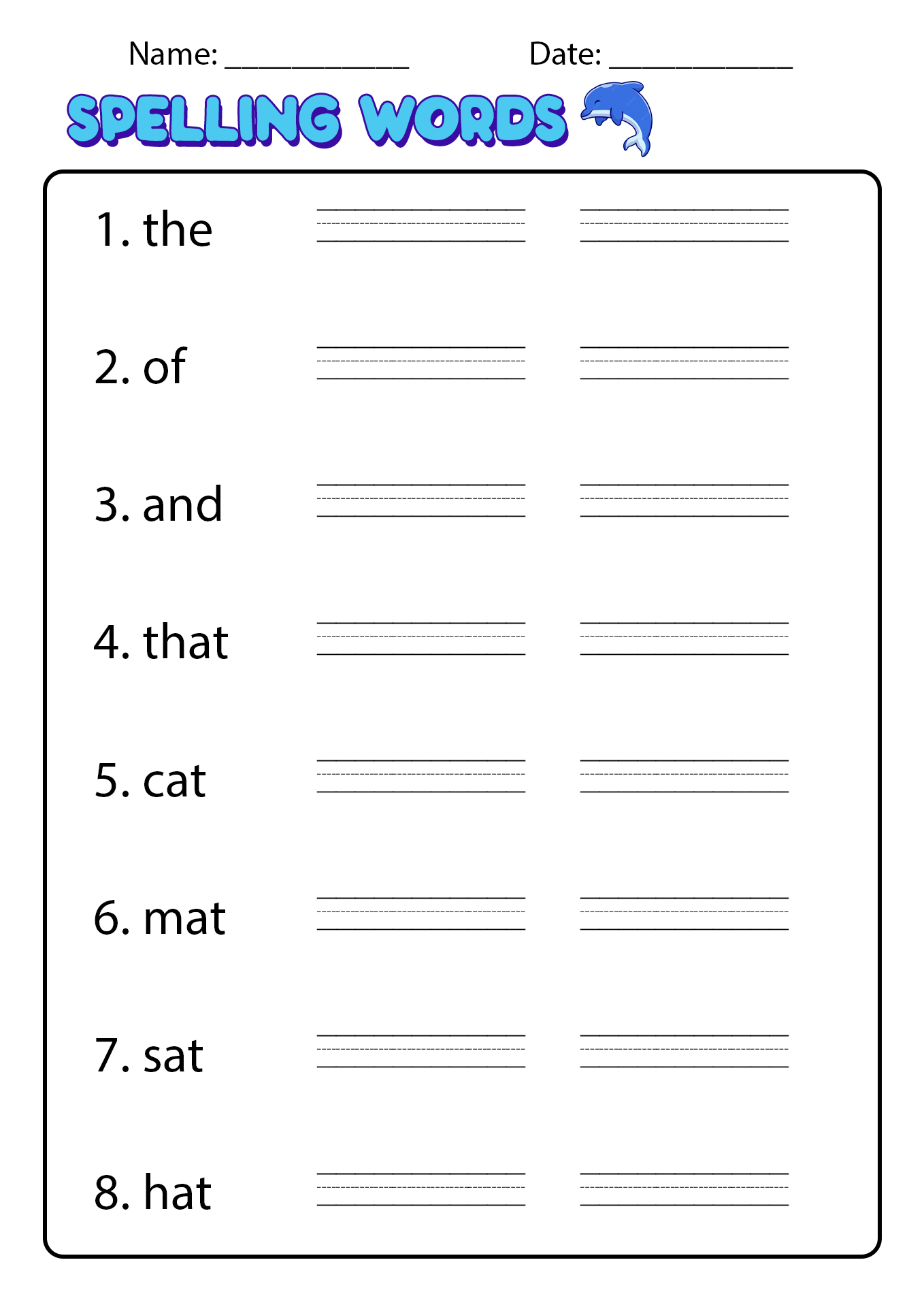 10 Best Images Of Free Printable Spelling Test Worksheets Printable 