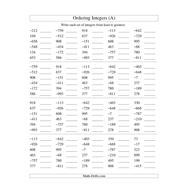 13 Best Images Of 6th Grade Integers Worksheets Integers Worksheets 6th Grade Math Worksheets