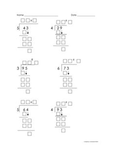 Beginning Long Division Worksheets