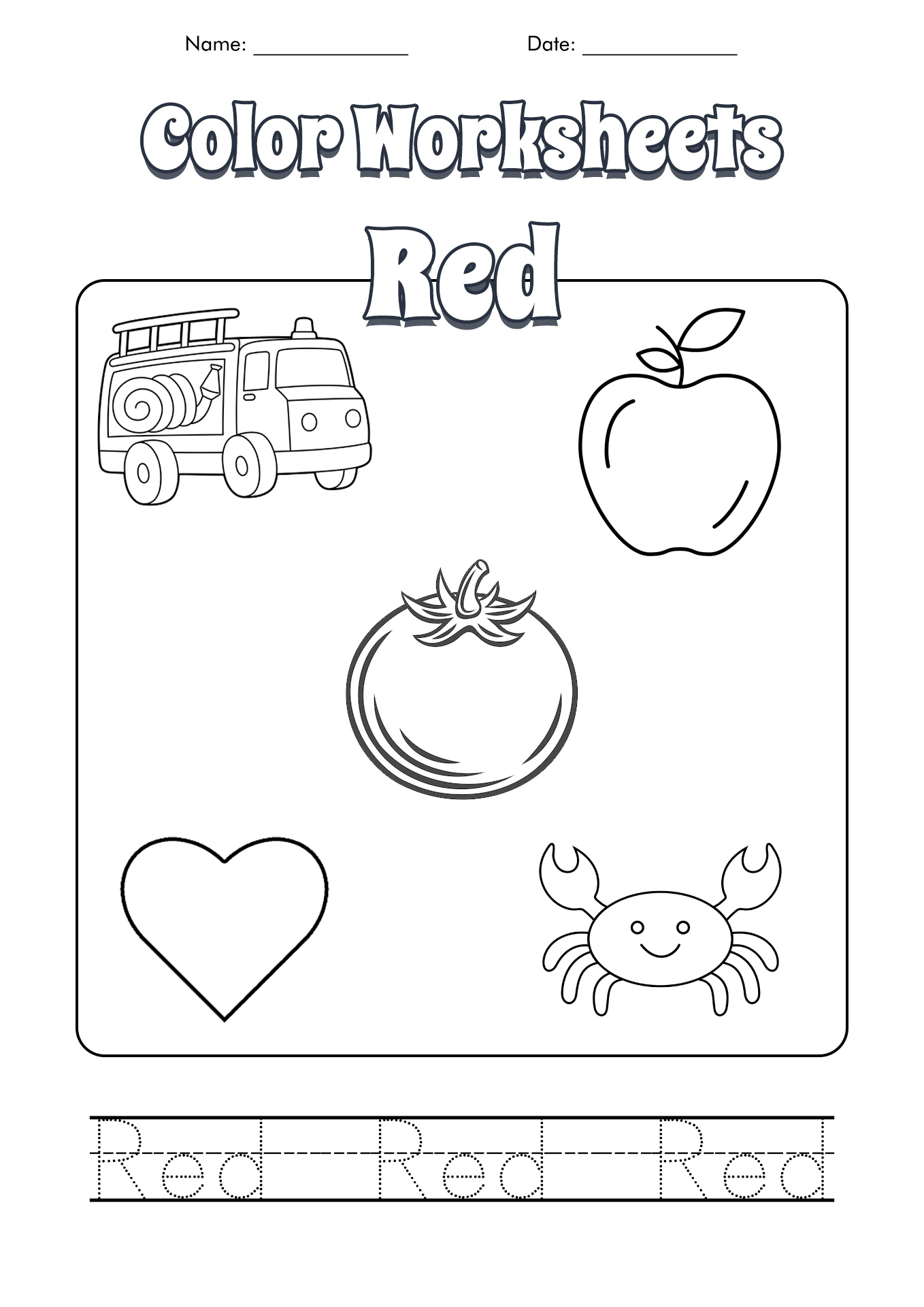 10 Best Images Of Red Color Worksheets Printable Color Red Worksheets 