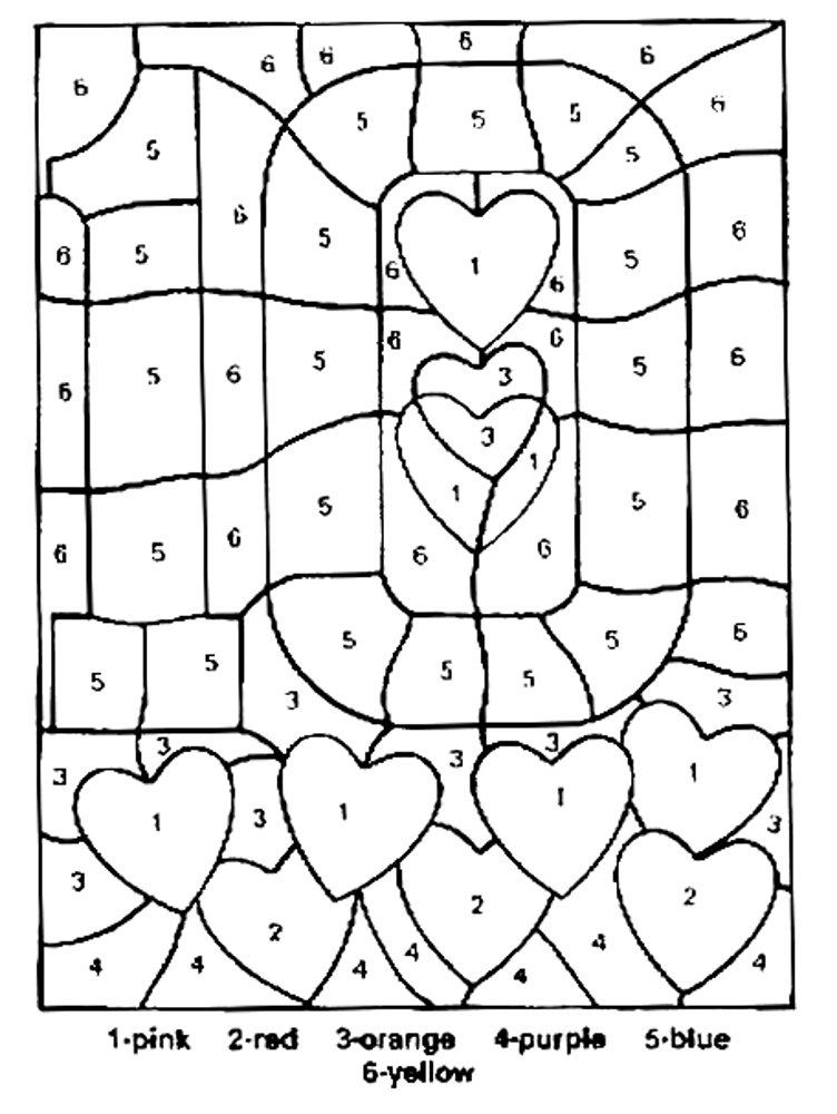 13 Best Images Of Heart Activities Worksheets Valentine Color By Number Math Worksheets Free