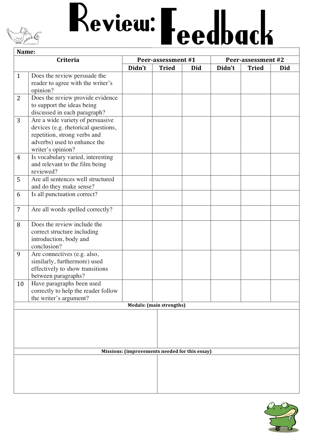 15 Best Images Of Essay Checklist Worksheet For Students Student 