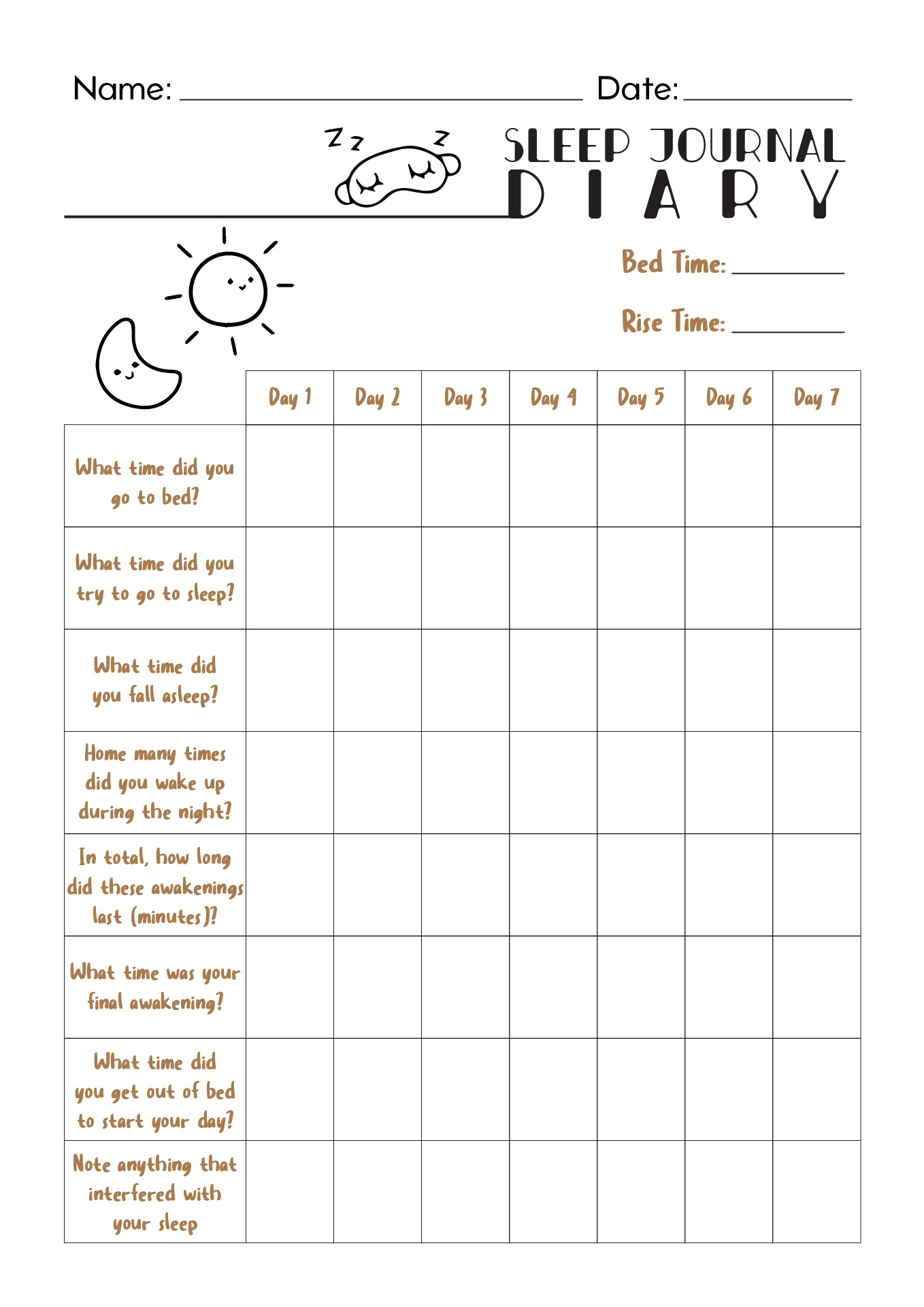 18 Best Images Of Sleep Diary Worksheet Printable Sleep Log Worksheet Sleep Diary Template