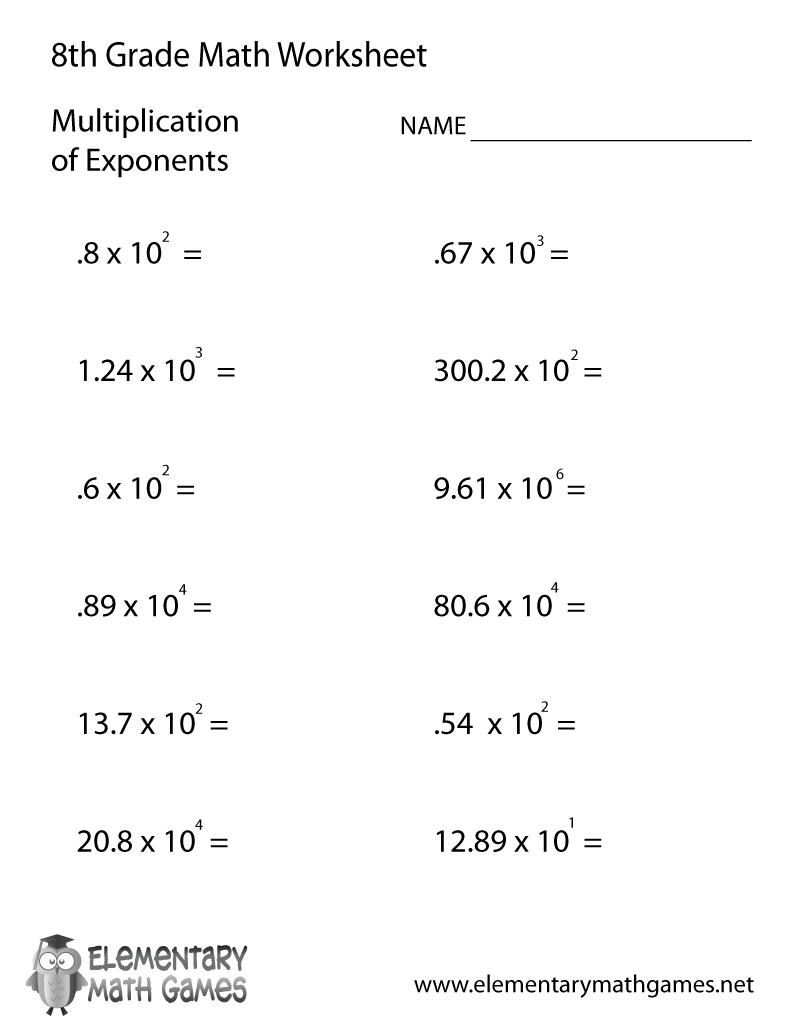 15 Best Images Of Math Worksheets Exponents Exponents Worksheets Exponents Worksheets And 6th