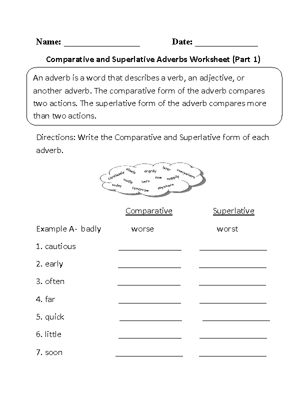 18 Best Images Of Adverbs Worksheets PDF Comparative And Superlative Adverbs Worksheets 3rd 