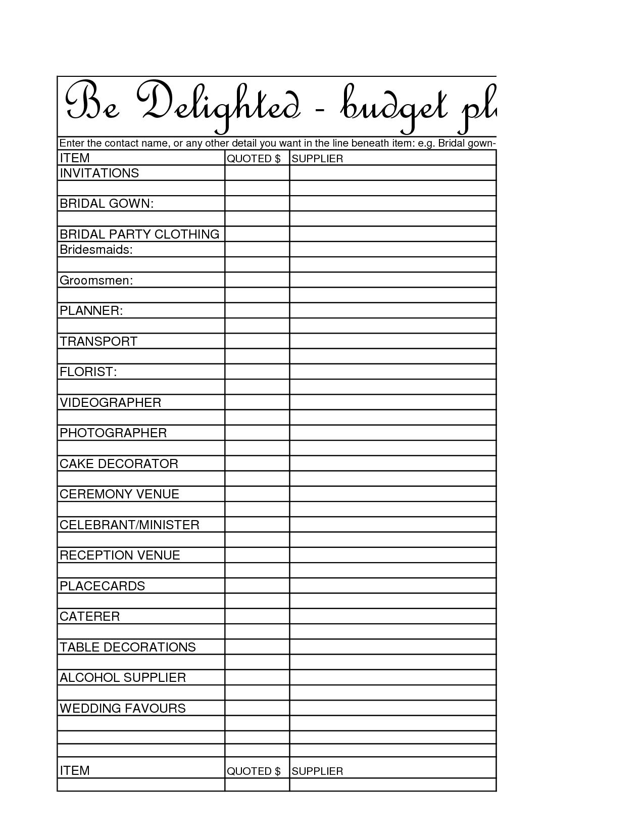 20 Best Images Of Simple Wedding Planning Worksheets Wedding Planning 