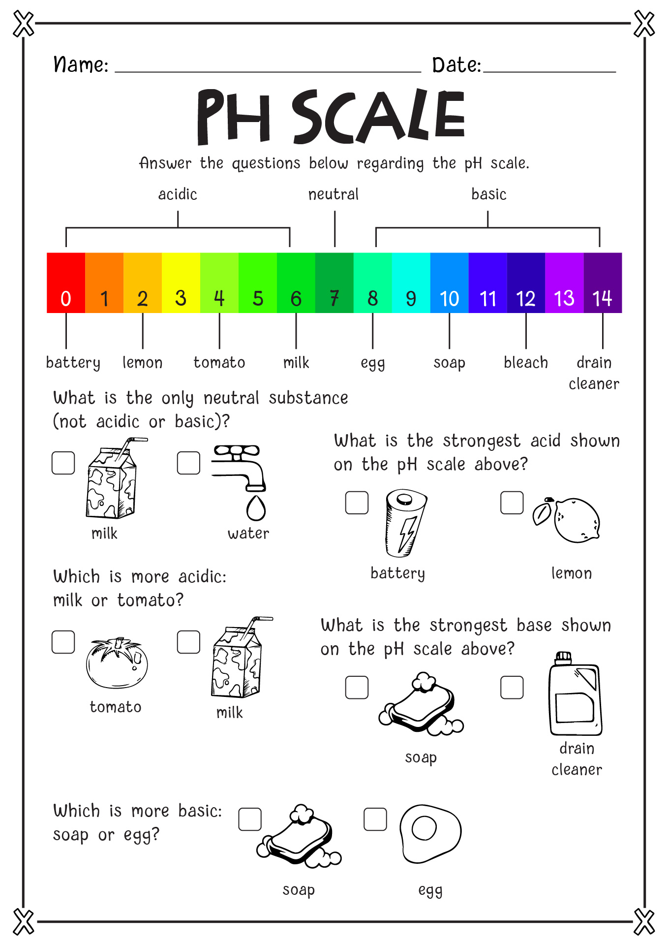  ph Scale Worksheet Answers 