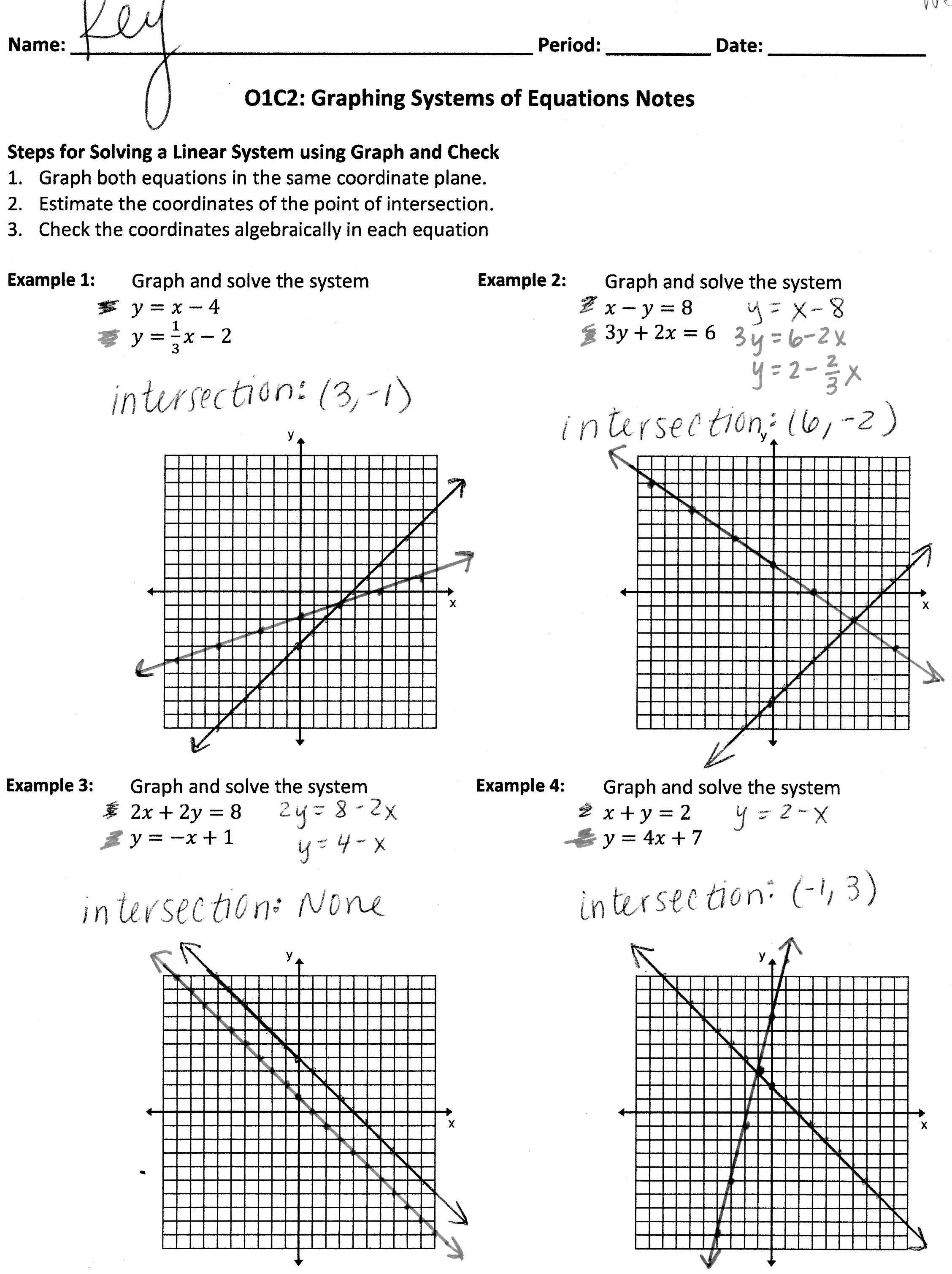 10 Best Images Of Graphing Systems Of Equations Worksheet Solving 