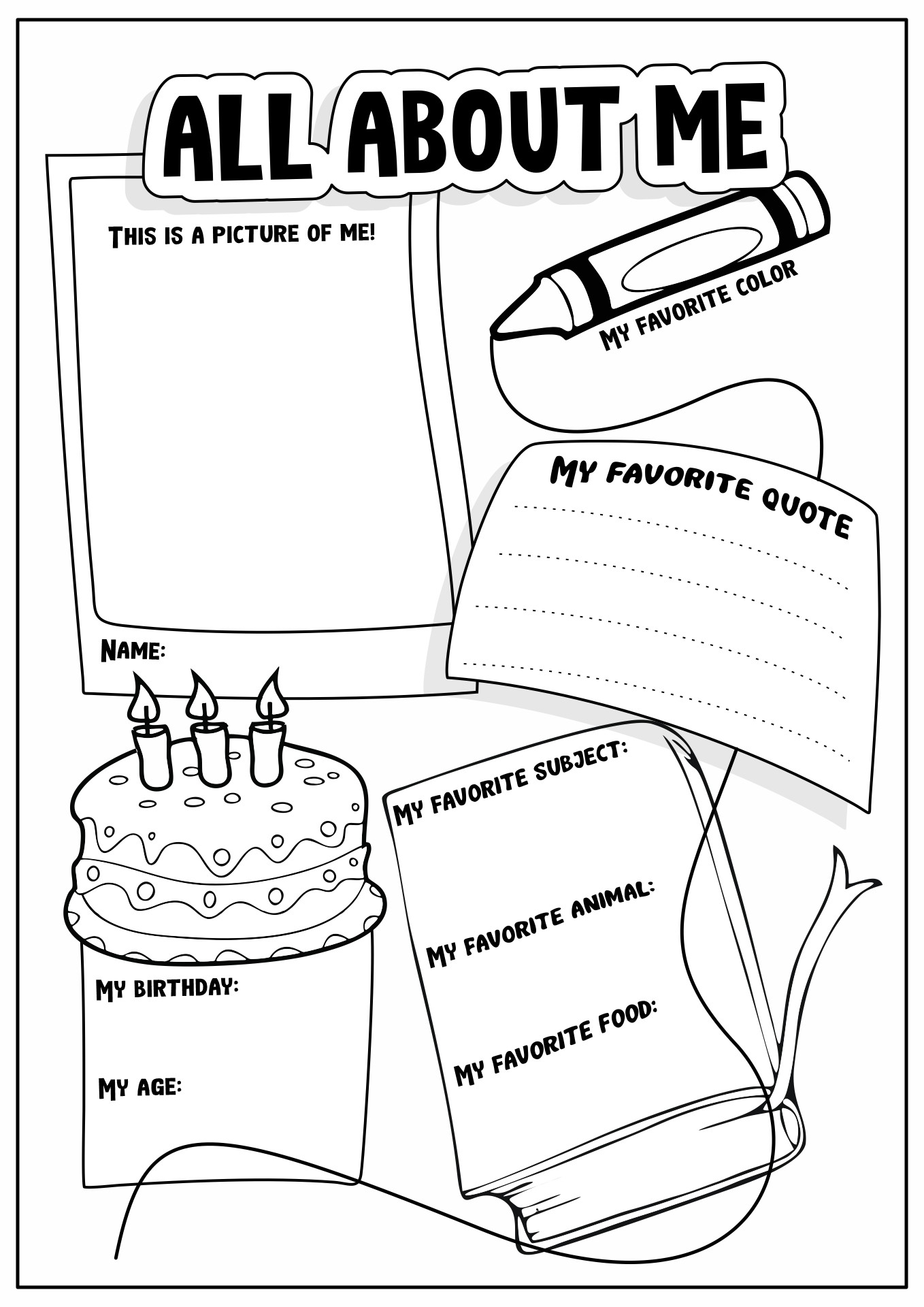 14 Best Images Of All About Me Printable Worksheet For Adults All 