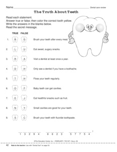 12 Best Images of Dental Worksheets For School - 2nd Grade Science
