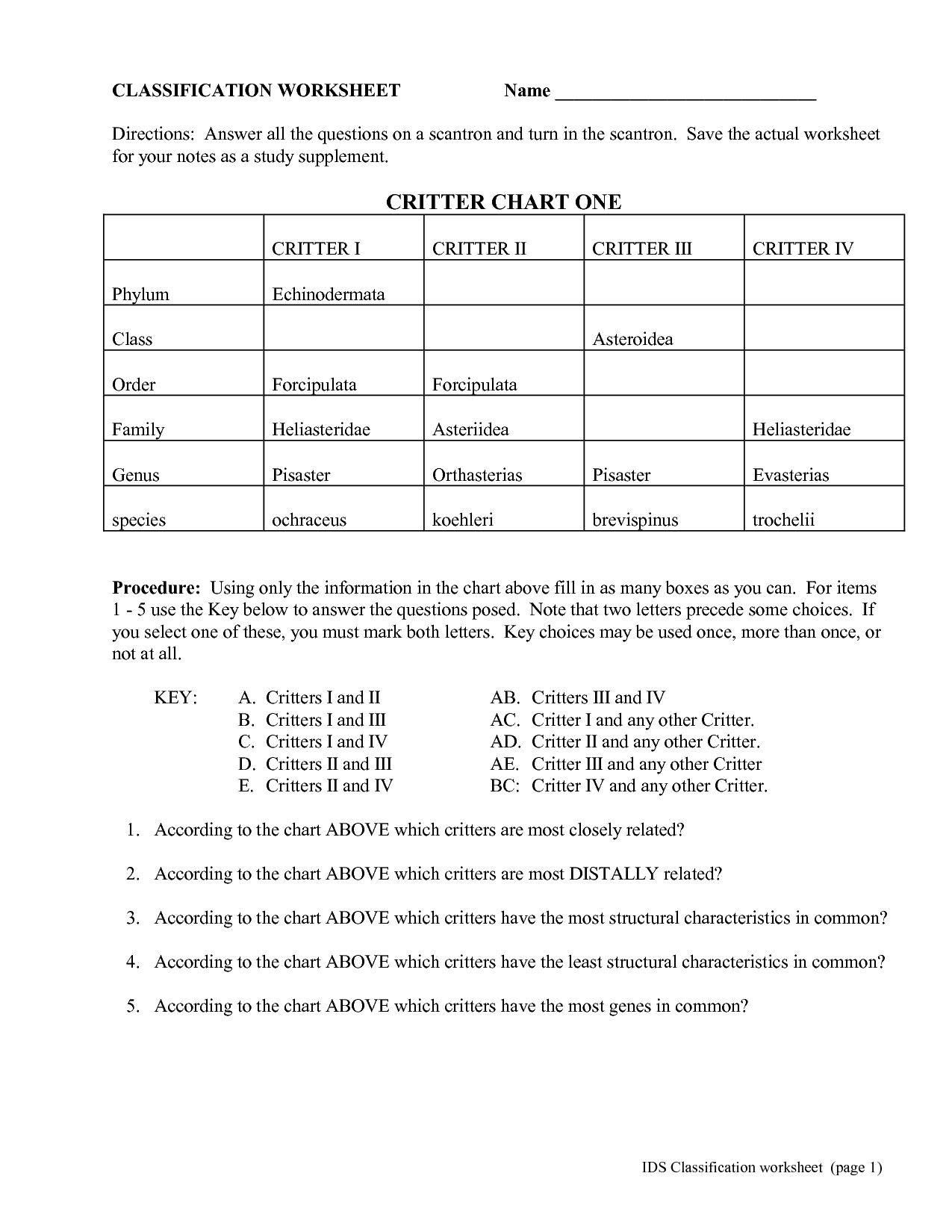 18 Best Images Of Classification Key Worksheet Answer Kingdom Classification Worksheet Answers 