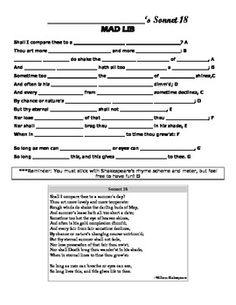 16 Best Images of Sonnet Structure Worksheet - Ode Poem Worksheet, 7th