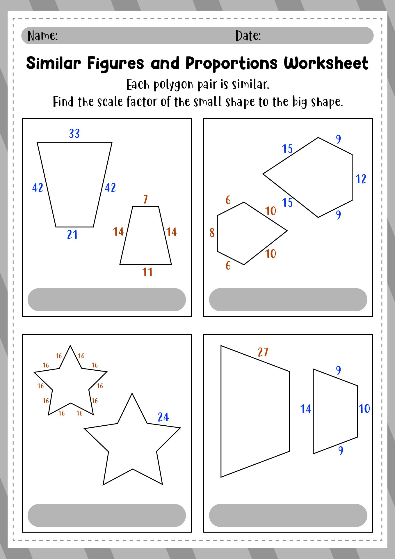 13 Best Images Of Similar Figures Worksheet Similar Triangles And Polygons Worksheet Similar 