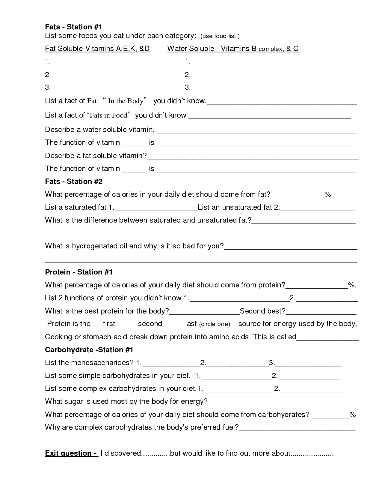 37+ Free Printable Nutrition Worksheets Gallery - Worksheet for Kids