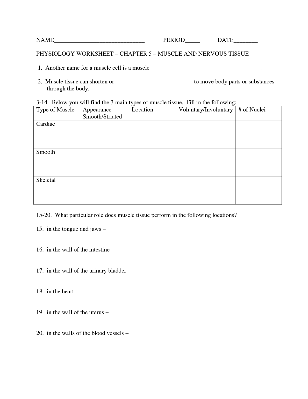 17 Best Images Of For Tissues And Membranes Worksheets Plant Tissue Worksheet Answers Anatomy 