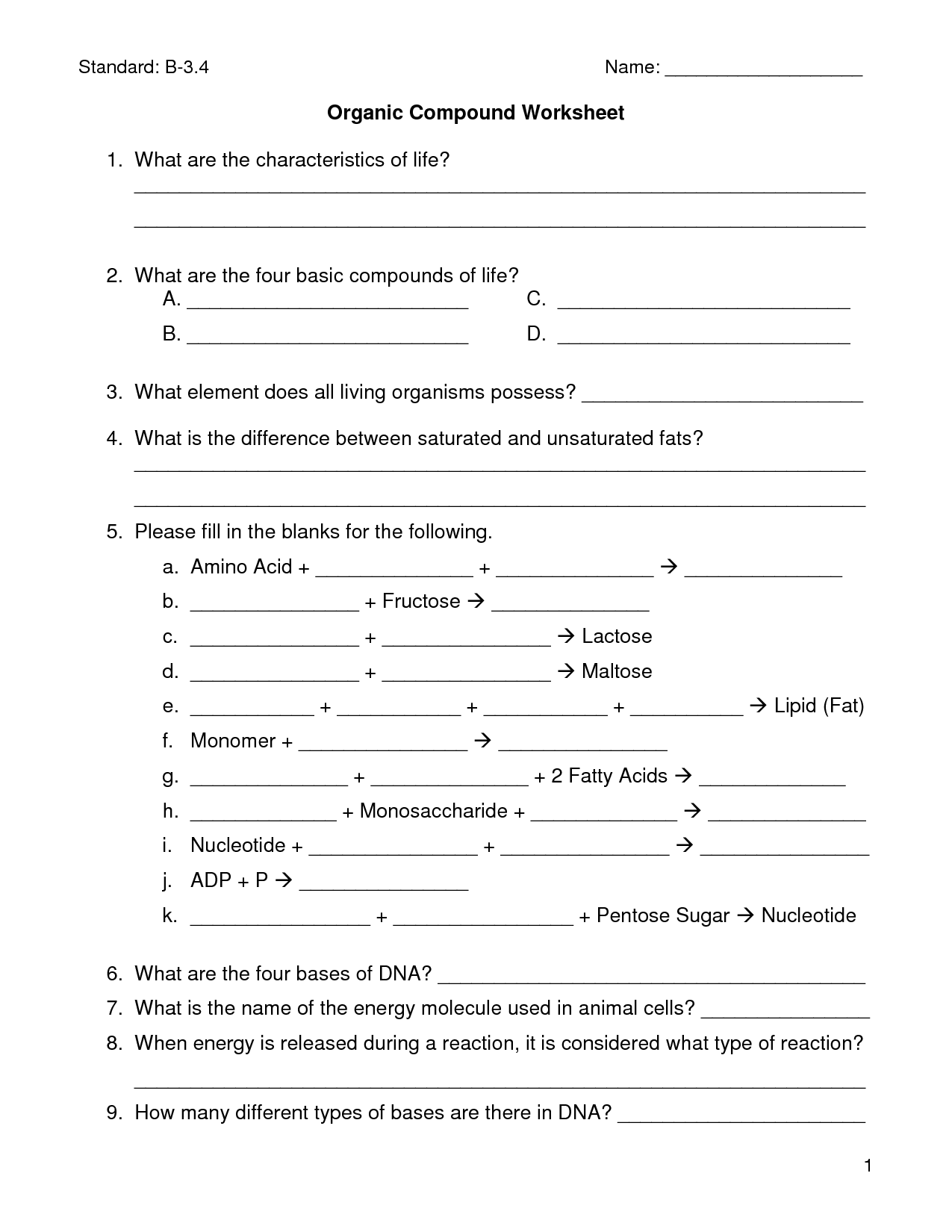 15 Best Images Of Organic Compounds Structure Worksheet Naming Organic Compounds Worksheet 