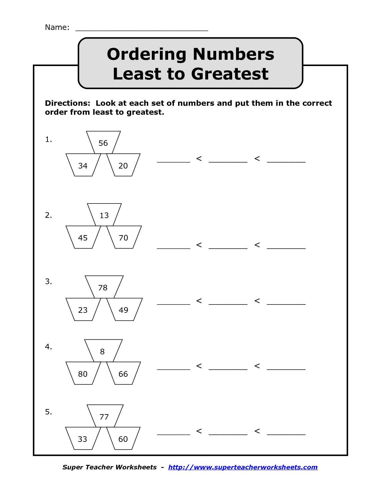 9 Best Images Of Ordering Numbers Worksheets Ordering 3 Digit Numbers 