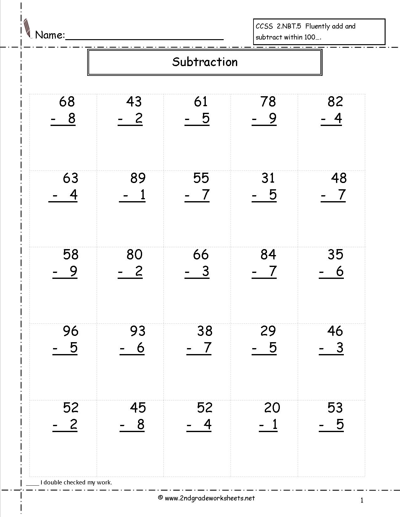 16 Best Images Of Double Subtraction Worksheets 2 Digit Subtraction Math Worksheets 2 Digit