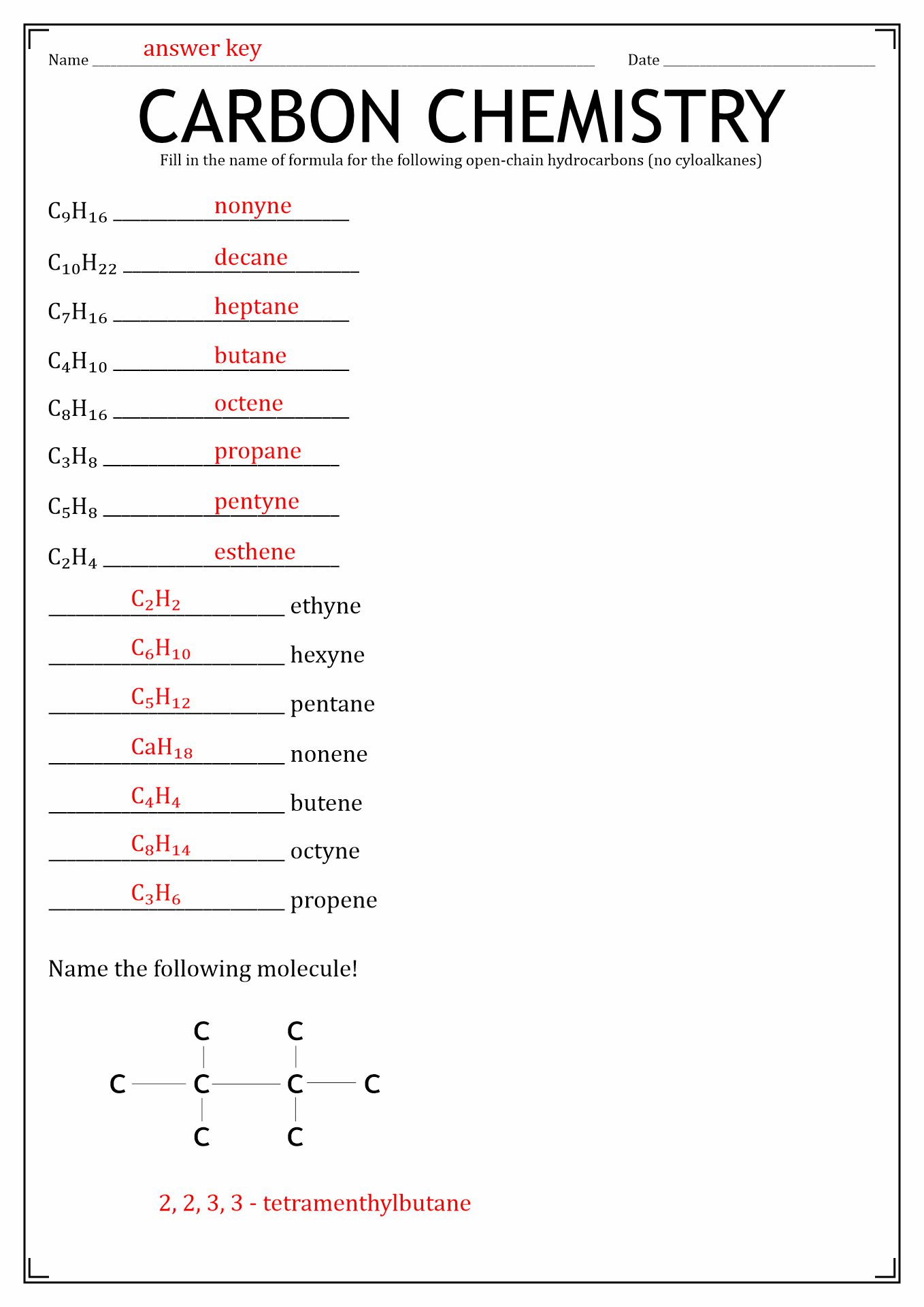 9 Best Images Of Functional Group Practice Worksheet Organic 