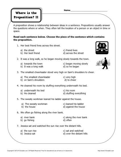 17 Best Images Of College Sentence Worksheet Prepositional Phrases Worksheets 4th Grade 