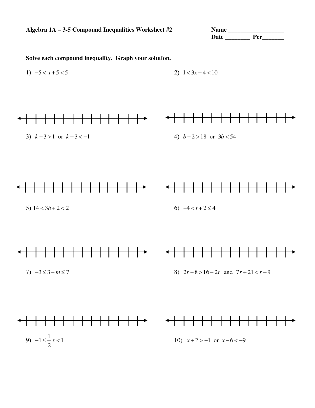 15 Best Images Of Solving And Graphing Inequalities Worksheets 