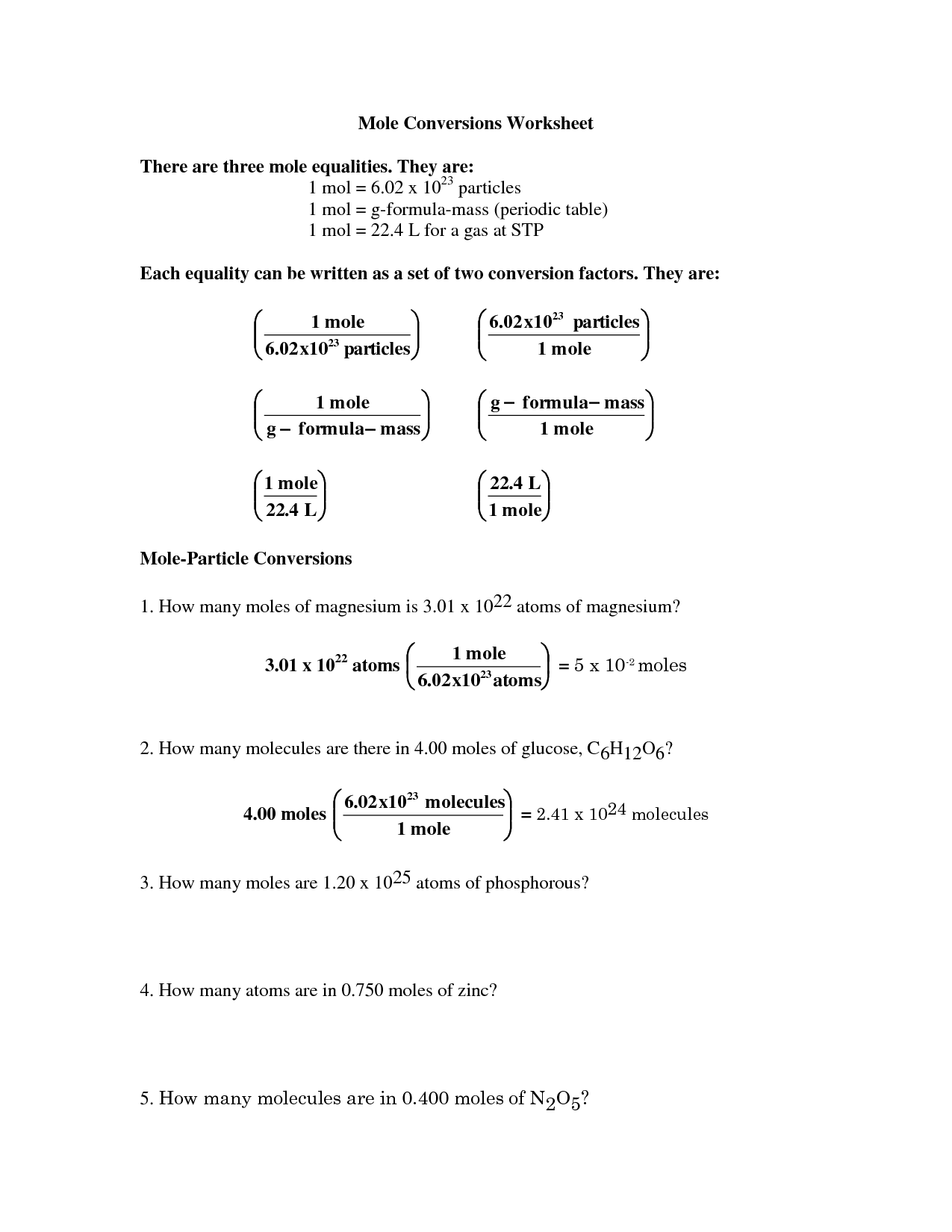 12 Best Images Of Mole Ratio Worksheet Answer Key Mole Ratio Worksheet Answers Mass To Mole 