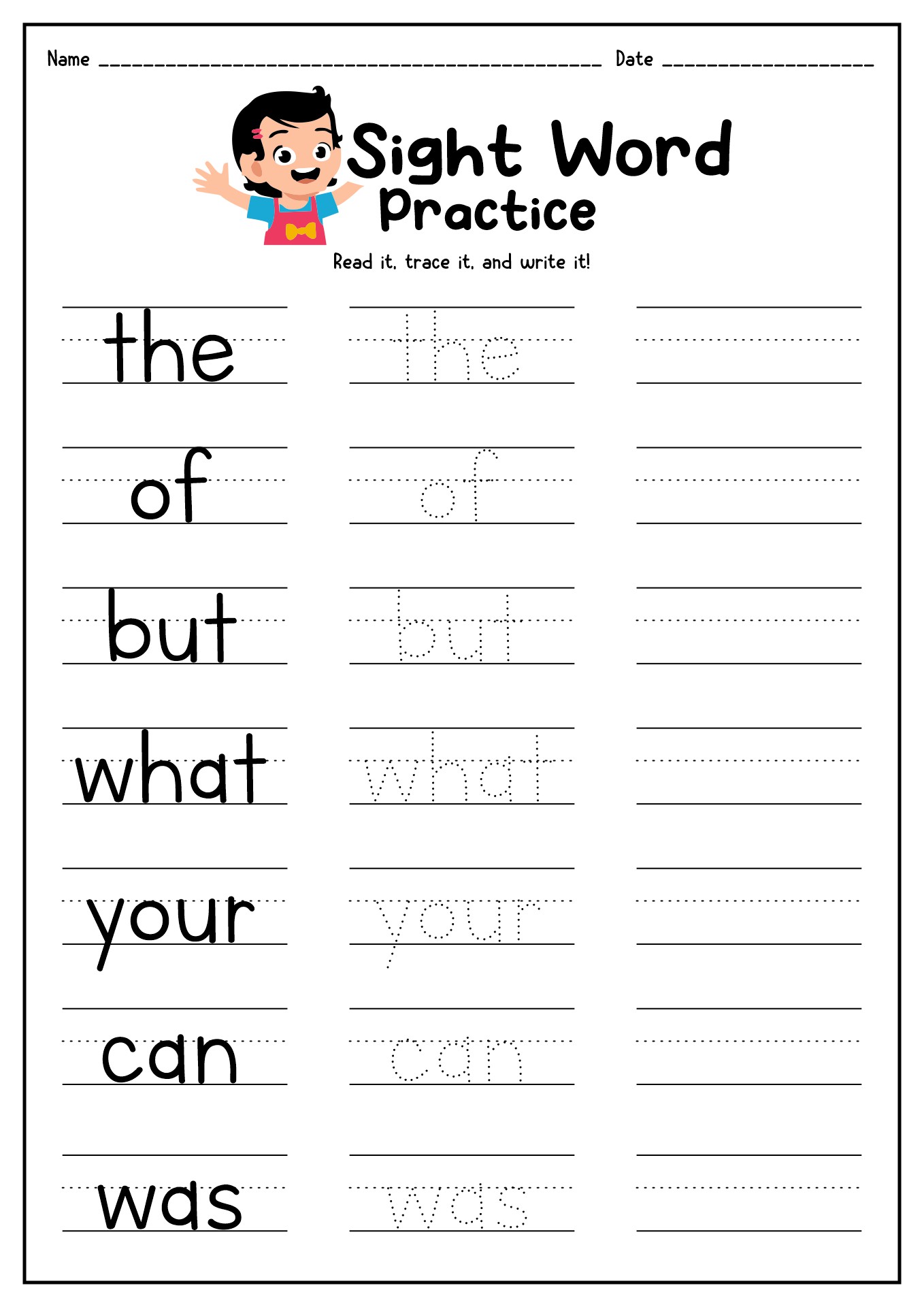 19 Best Images Of Fry s First 100 Words Worksheets 100 Fry Sight Word 